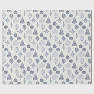 Vintage Blue + White Ornament Wrapping Paper