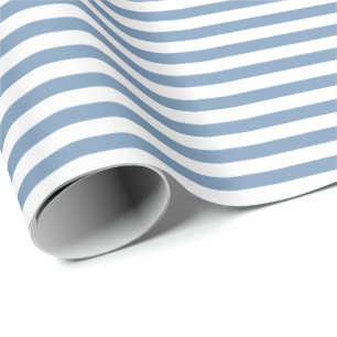 Vintage Blue White Stripe Wrapping Paper