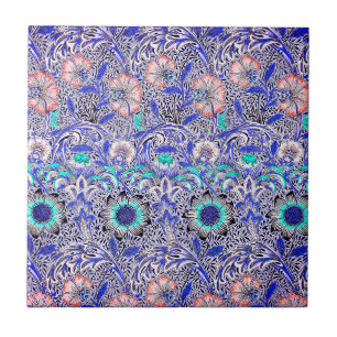 Vintage Blue William Morris's Corncockle Ceramic Tile