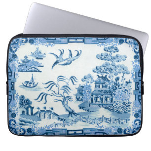 Vintage Blue Willow Neoprene Laptop Sleeve