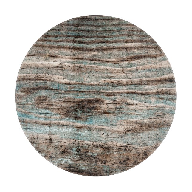 Vintage Blue Wood Cutting Board (Front)