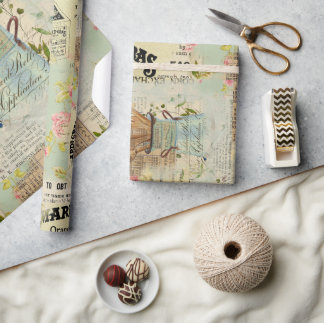 Vintage Blue Wrapping Paper