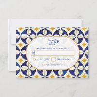 Vintage Blue & Yellow Portuguese Pattern Wedding