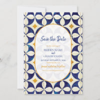 Vintage Blue & Yellow Portuguese Pattern Wedding