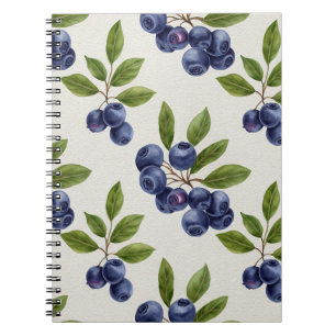 Vintage Blueberry Botanical Seamless Notebook