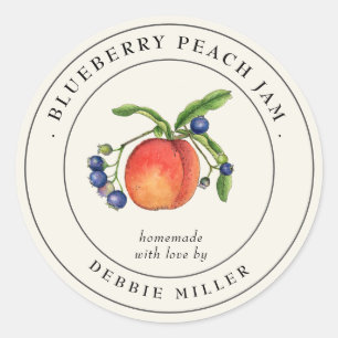 Vintage Blueberry Peach jam Craft  Labels 