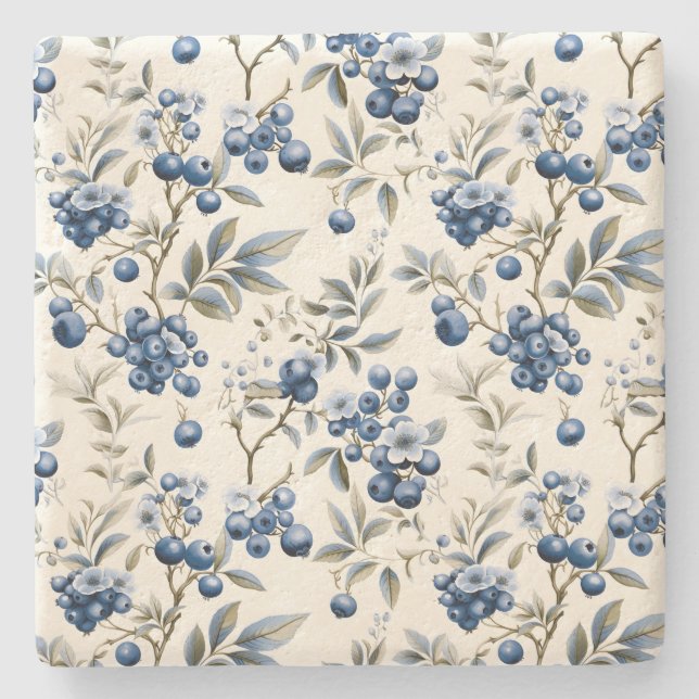 Vintage Blueberry Stone Coaster (Front)