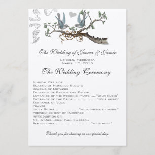 Vintage Bluebird Wedding Programs