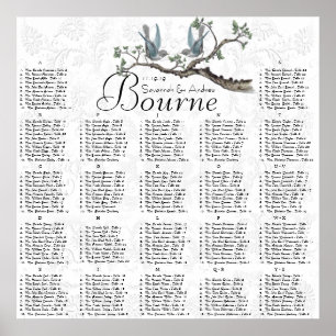 Vintage Bluebird Weddings Reception Seating Chart