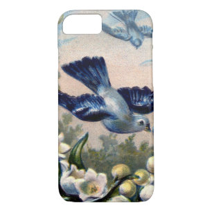vintage bluebirds flowers lily of the valley birds iPhone 8/7 case