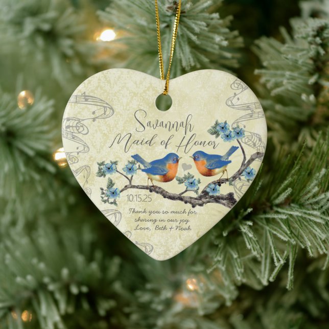 Vintage Bluebirds Maid of Honour Ornaments (Tree)