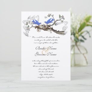 Vintage Bluebirds Wedding Invitations #2