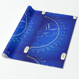 Vintage Blueprint Diagram No. 327 Wrapping Paper
