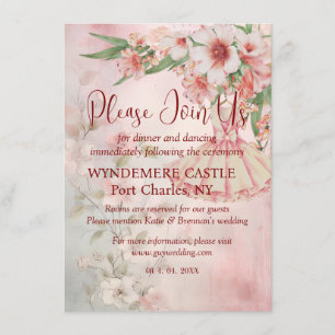 Vintage Blush Dress QR Code Wedding Enclosure Card