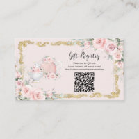 Vintage Blush Floral Tea Party Gift Registry QR