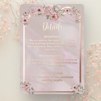 Vintage Blush Peony Foil Enclosure Card
