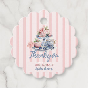 Vintage blush pink floral Bridal tea party  Favour Tags