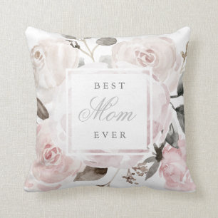 Vintage Blush Pink Watercolor Roses For Mum Cushion