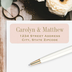 Vintage Blush Pink Wedding Return Address Label