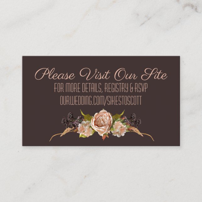 Vintage Blush & Plum Floral Wedding Site Enclosure (Front)