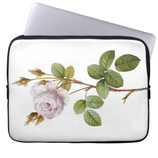 Vintage Blush Rose and Thorny Stem Botanical Lapto Laptop Sleeve
