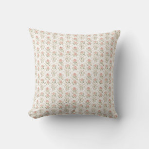 Vintage Blush Rose Floral Pattern Cushion