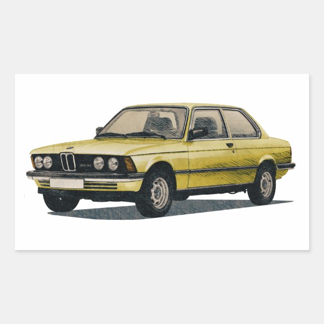 Vintage BMW Car Vehicle Rectangular Sticker (Front)