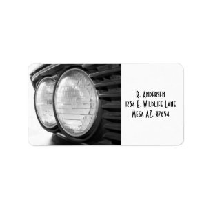 vintage BMW headlights label