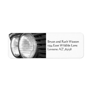 vintage BMW headlights Return Address Label