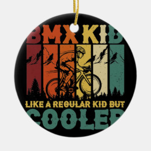 Vintage BMX Kid Like A Regular Kid But Cooler Tric Ceramic Ornament