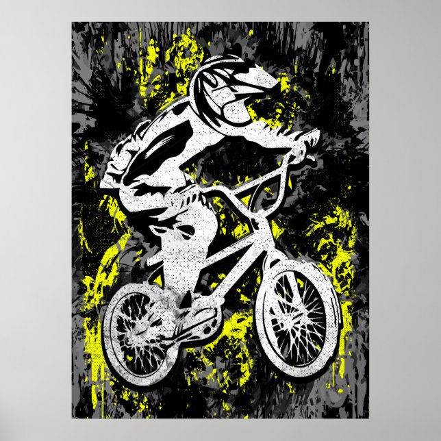 Vintage Bmx Racing - Bmx Bike - Bmx Poster Print (Front)