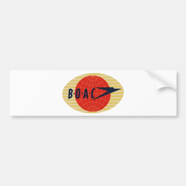 Vintage BOAC Airline Logo Bumper Sticker (Front)