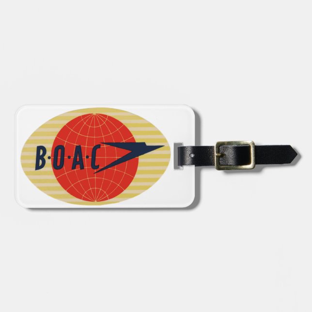 Vintage BOAC Airline Logo Luggage Tag (Front Horizontal)