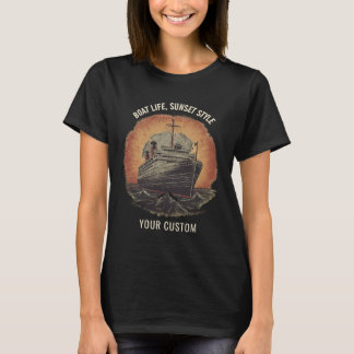 Vintage Boat at Sunset T-shirt