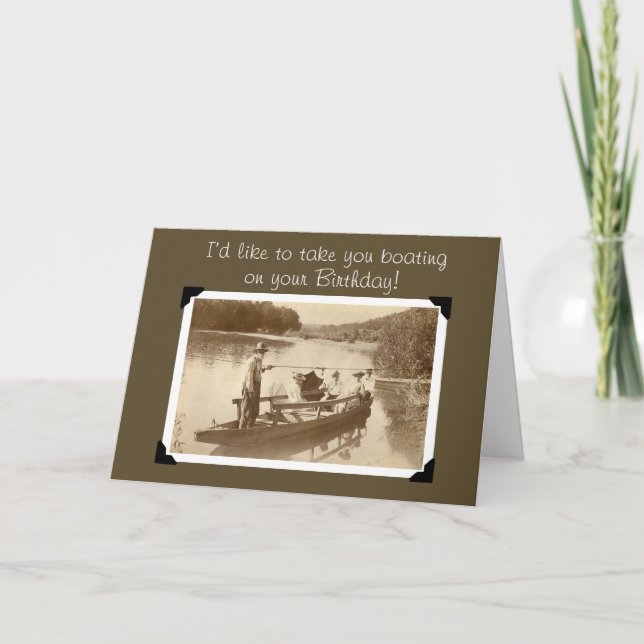 Vintage Boating Birthday Card (Front)