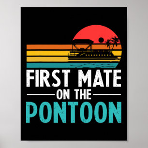 Vintage Boating Party Retro First Mate On The Pont Poster