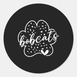 Vintage Bobcats Team Pride School Spirit Back To S Classic Round Sticker
