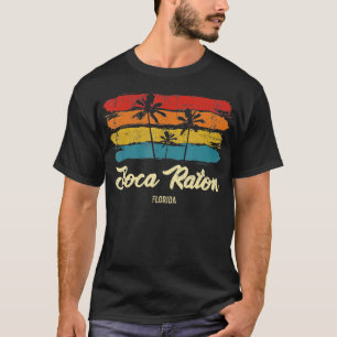 Vintage Boca Raton Florida Palm Trees FL Retro  T-Shirt