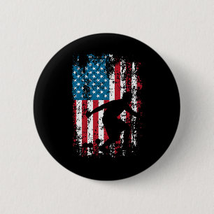Vintage Bocce Player - Lawn Bowling Game Ll Fan Bo 6 Cm Round Badge