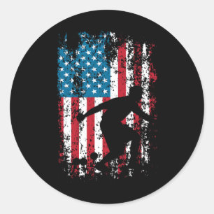 Vintage Bocce Player - Lawn Bowling Game Ll Fan Bo Classic Round Sticker