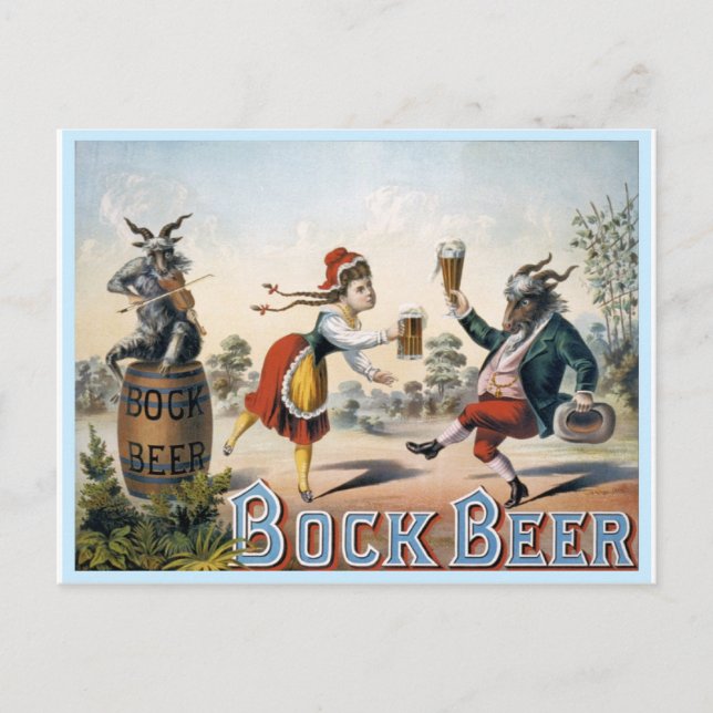 Vintage Bock Beer Postcard (Front)