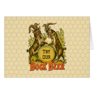 Vintage Bock Beer Poster: Antique Goat Saloon Bar