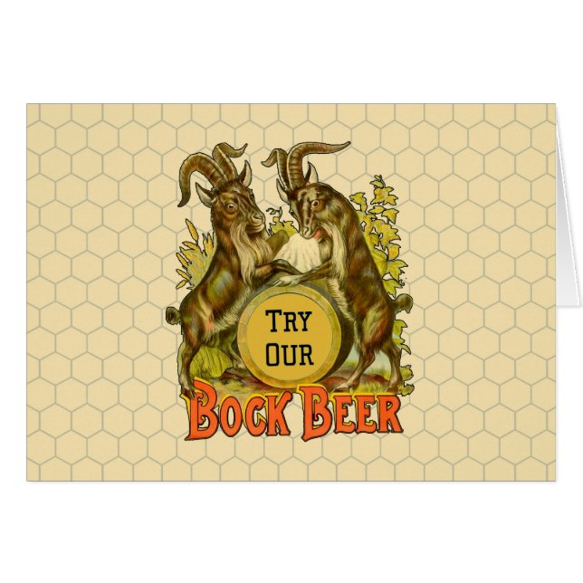 Vintage Bock Beer Poster: Antique Goat Saloon Bar  (Front Horizontal)