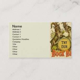 Vintage Bock Beer Poster: Antique Goat Saloon Bar Business Card
