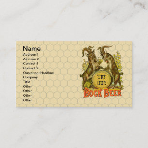 Vintage Bock Beer Poster: Antique Goat Saloon Bar Business Card
