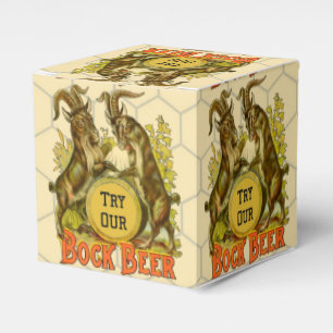 Vintage Bock Beer Poster: Antique Goat Saloon Bar Favour Box