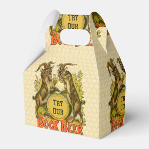 Vintage Bock Beer Poster: Antique Goat Saloon Bar Favour Box
