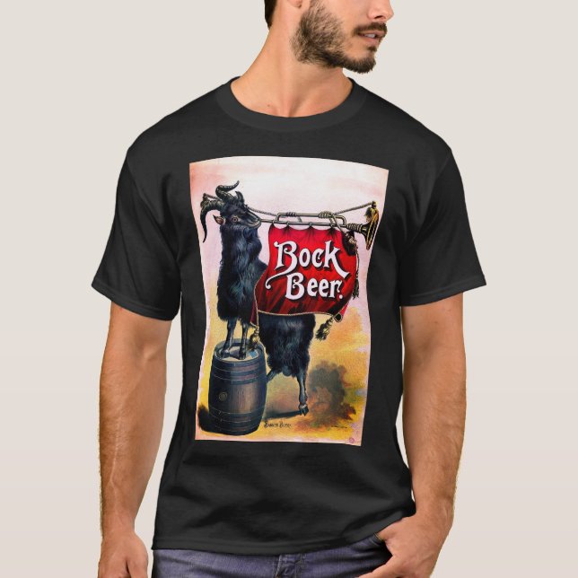 Vintage Bock Beer Poster T-Shirt (Front)