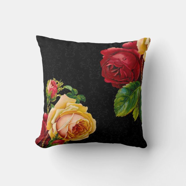 Vintage Bohemian Roses Design Cushion (Front)