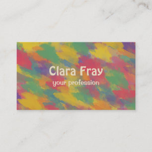 vintage Bohemian style colourful brushstrokes Business Card